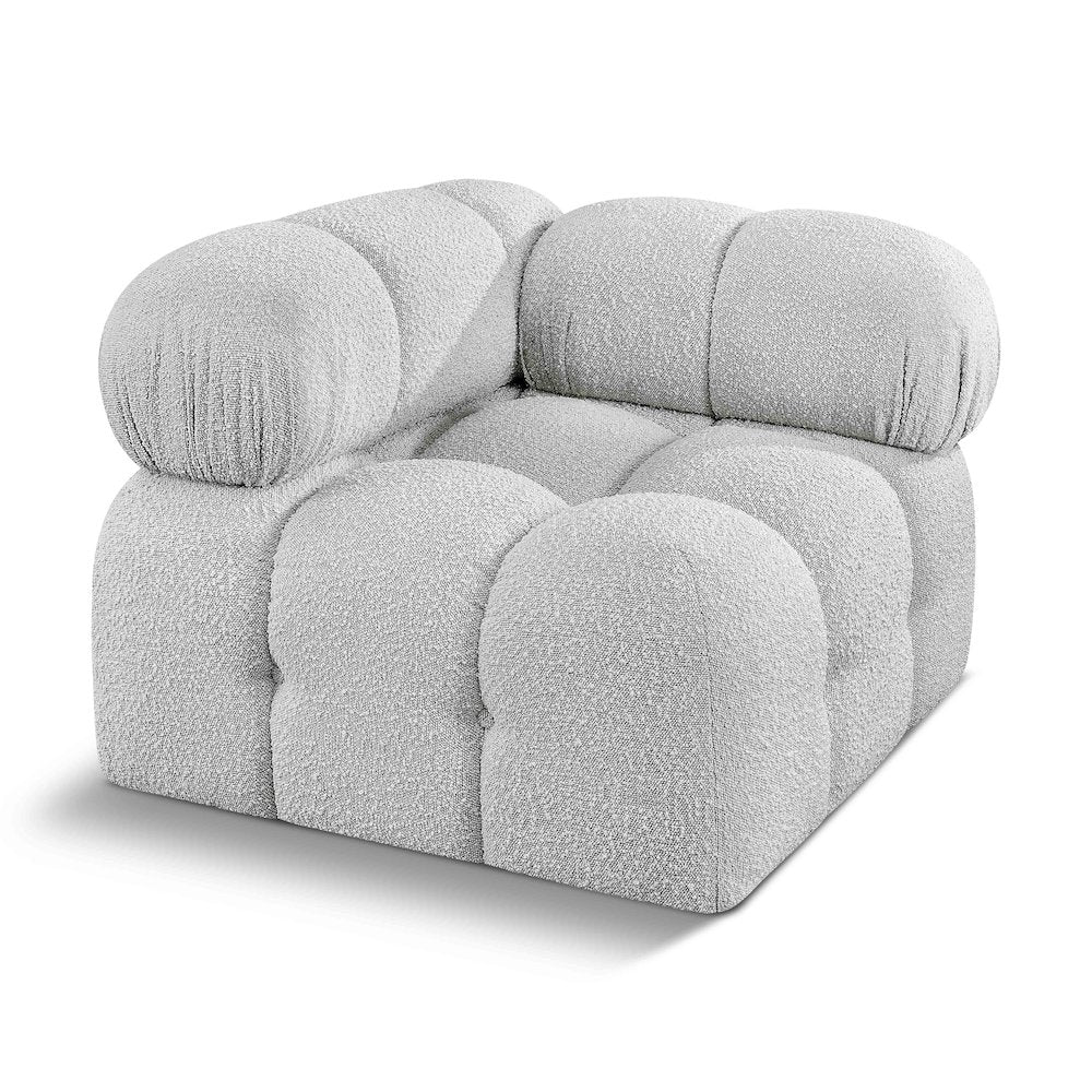 Ames Grey Boucle Fabric Corner