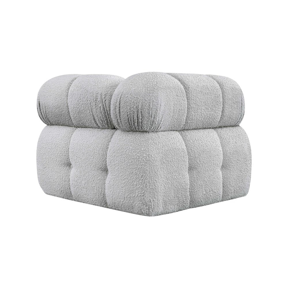 Ames Grey Boucle Fabric Corner