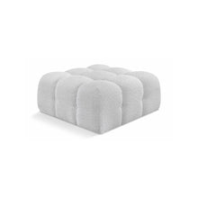 Ames Grey Boucle Fabric Ottoman