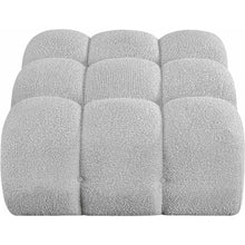 Ames Grey Boucle Fabric Ottoman