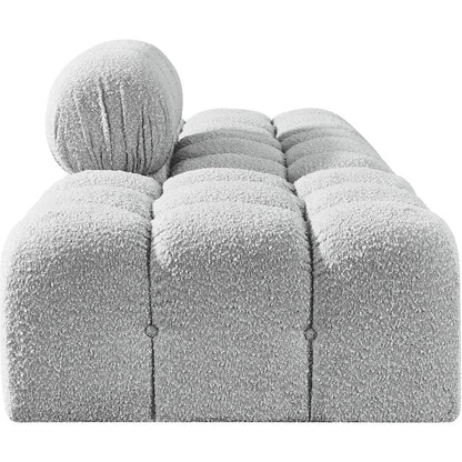 Ames 102" Grey Boucle Fabric Upholstered 3pc. Modular Sofa