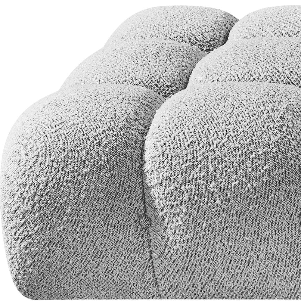 Ames 102" Grey Boucle Fabric Upholstered 3pc. Modular Sofa