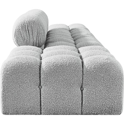 Ames 136" Grey Boucle Fabric Upholstered 4pc. Modular Sofa