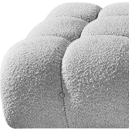 Ames 136" Grey Boucle Fabric Upholstered 4pc. Modular Sofa