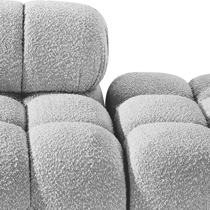 Ames 170" Grey Boucle Fabric Upholstered 5pc. Modular Sofa