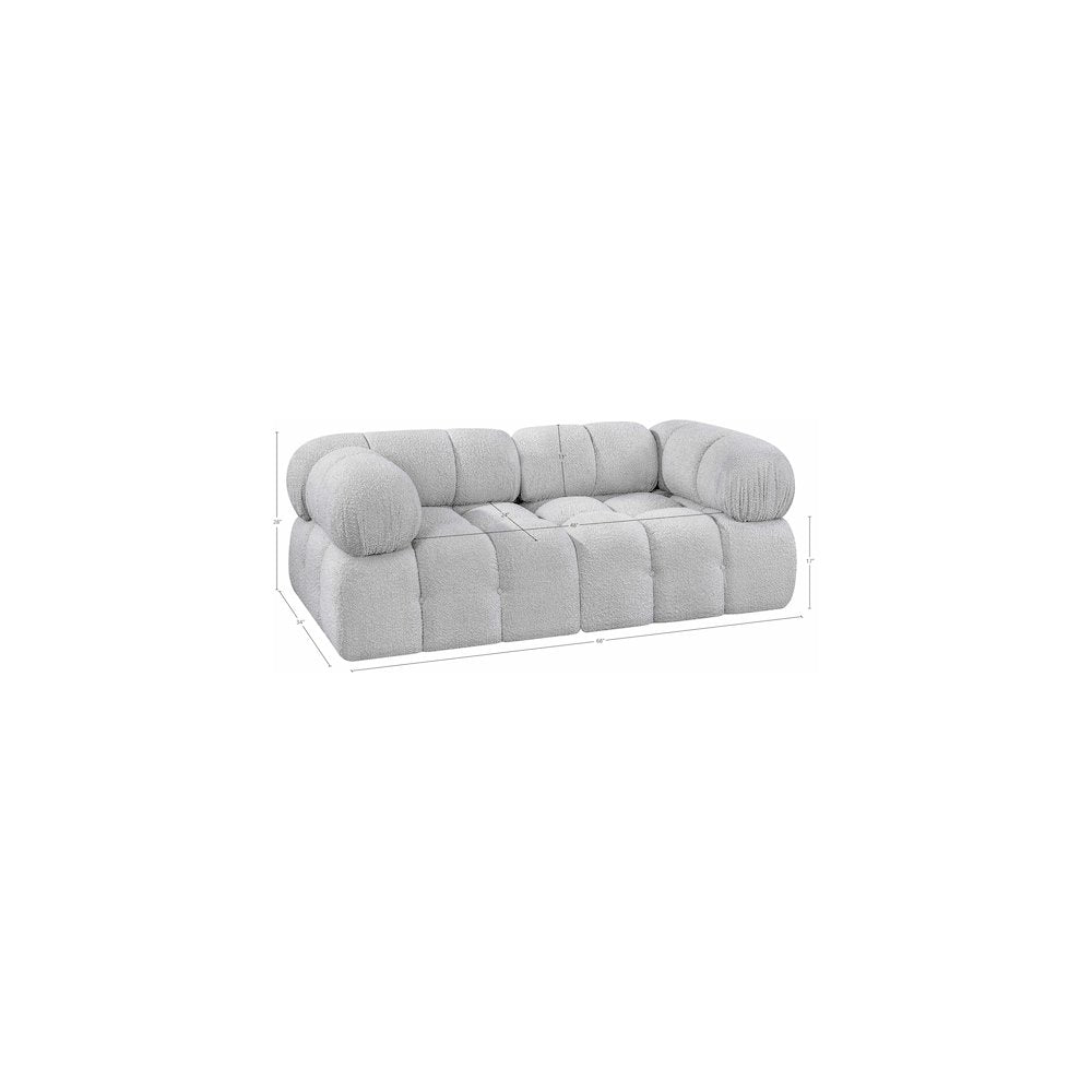 Ames Grey Boucle Fabric Modular Sofa