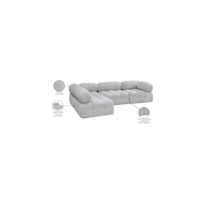 Ames Grey Boucle Fabric Modular Sectional