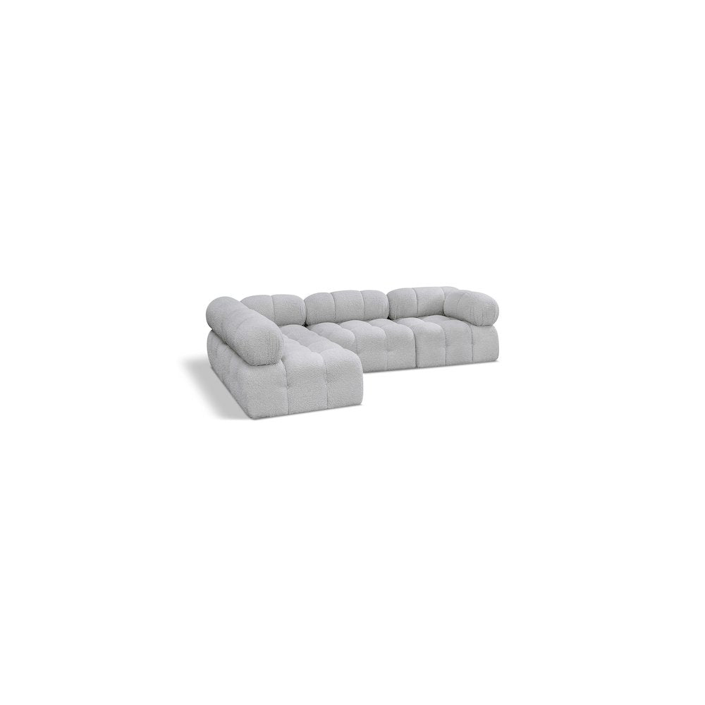 Ames Grey Boucle Fabric Modular Sectional