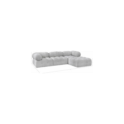 Ames Grey Boucle Fabric Modular Sectional