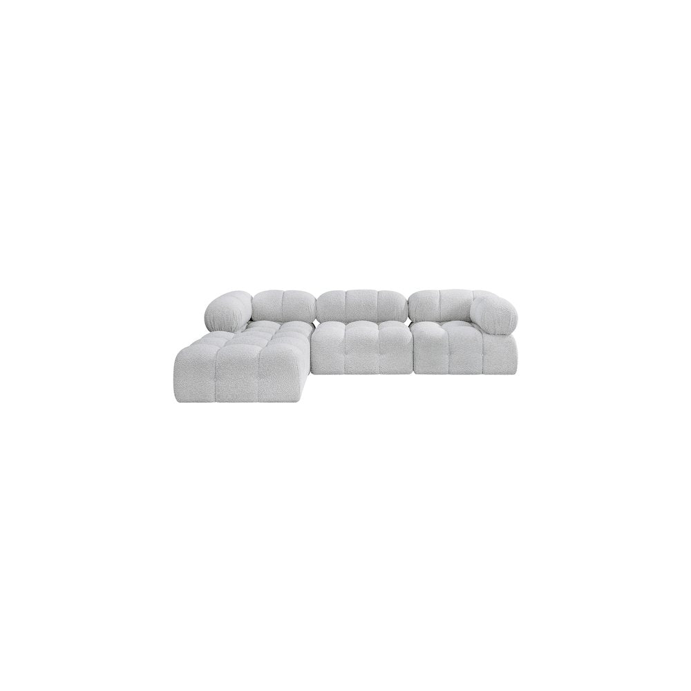 Ames Grey Boucle Fabric Modular Sectional