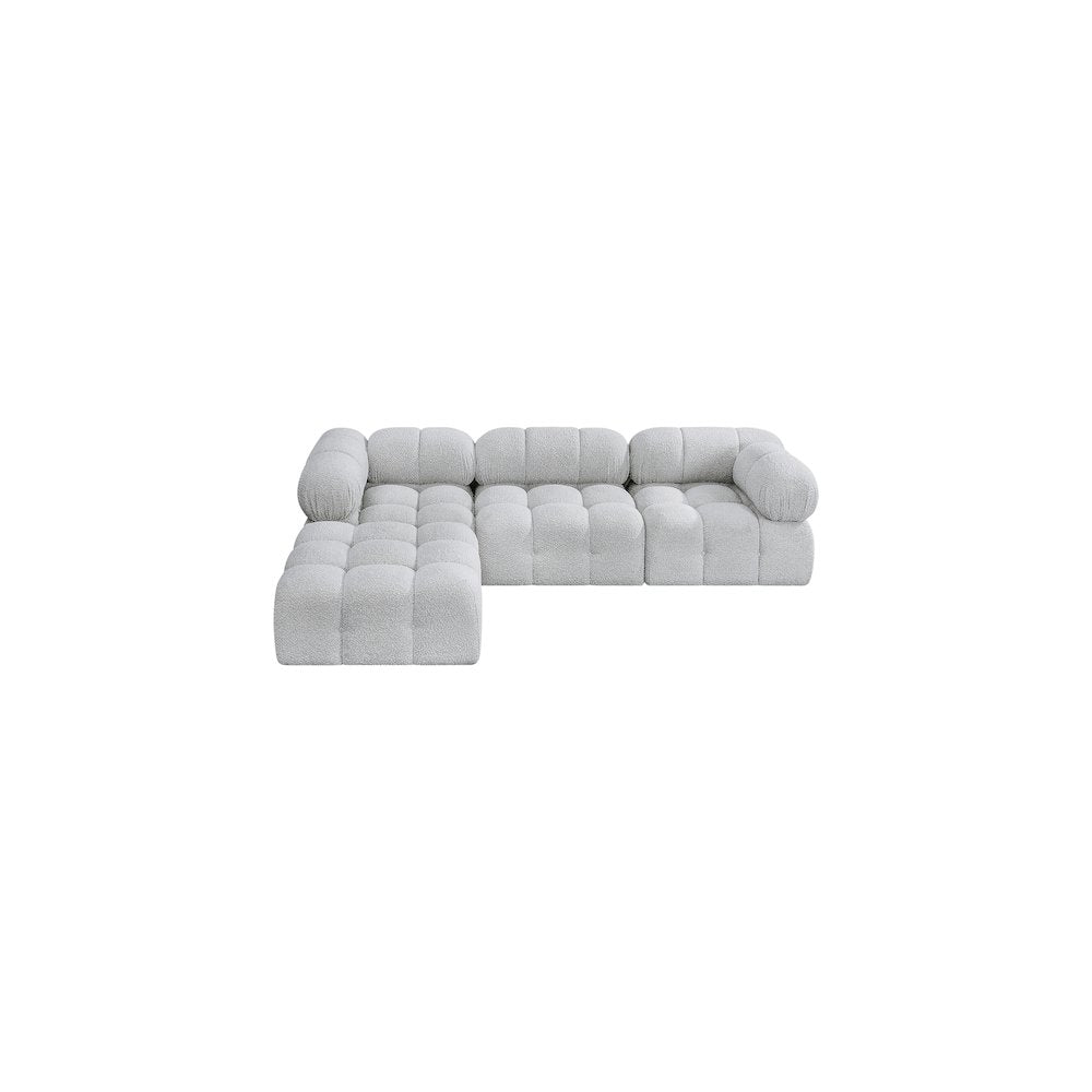 Ames Grey Boucle Fabric Modular Sectional