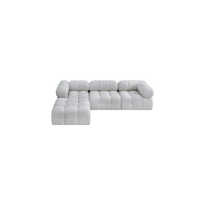 Ames Grey Boucle Fabric Modular Sectional