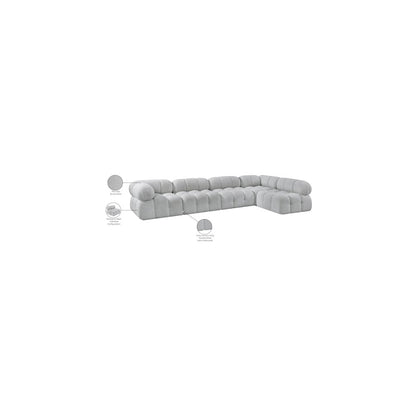Ames Grey Boucle Fabric Modular Sectional