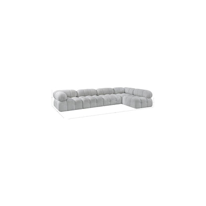 Ames Grey Boucle Fabric Modular Sectional