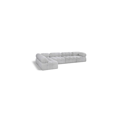 Ames Grey Boucle Fabric Modular Sectional