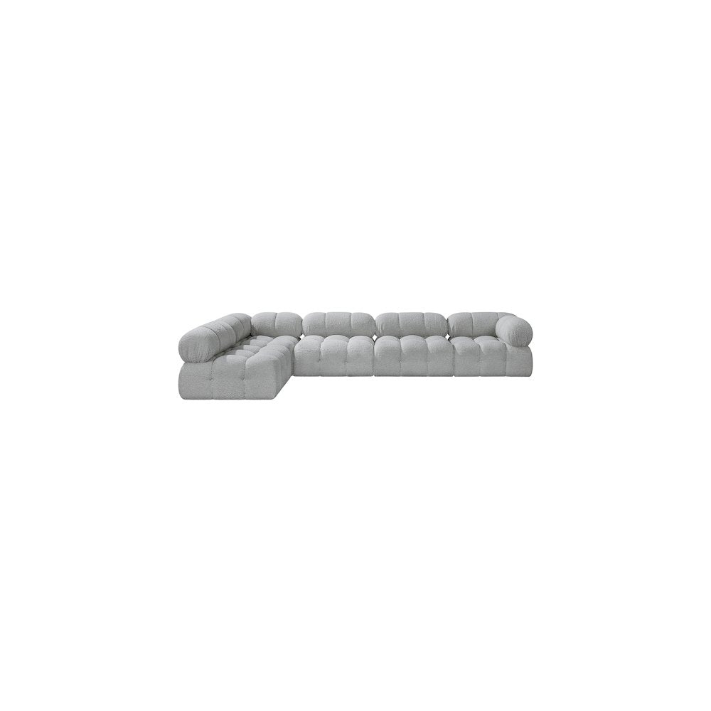 Ames Grey Boucle Fabric Modular Sectional