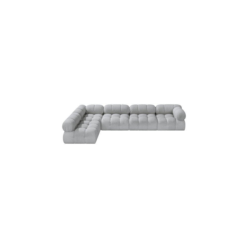 Ames Grey Boucle Fabric Modular Sectional