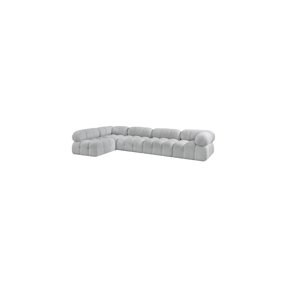 Ames Grey Boucle Fabric Modular Sectional