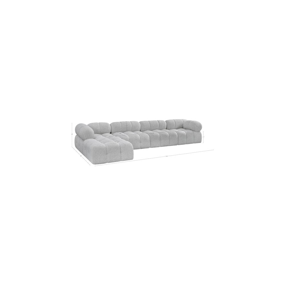 Ames Grey Boucle Fabric Modular Sectional