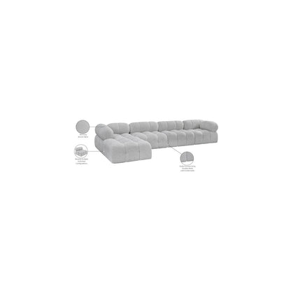 Ames Grey Boucle Fabric Modular Sectional