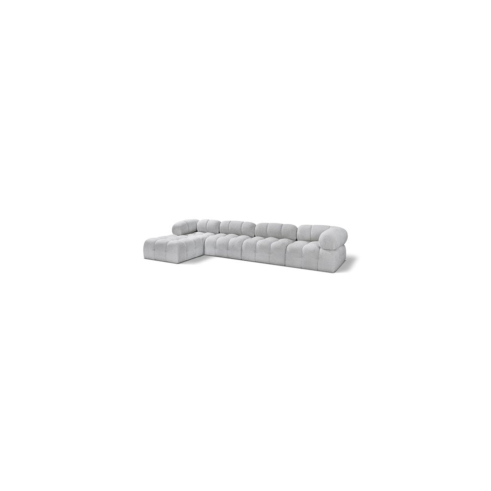 Ames Grey Boucle Fabric Modular Sectional