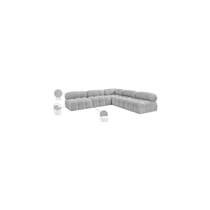 Ames Grey Boucle Fabric Modular Sectional
