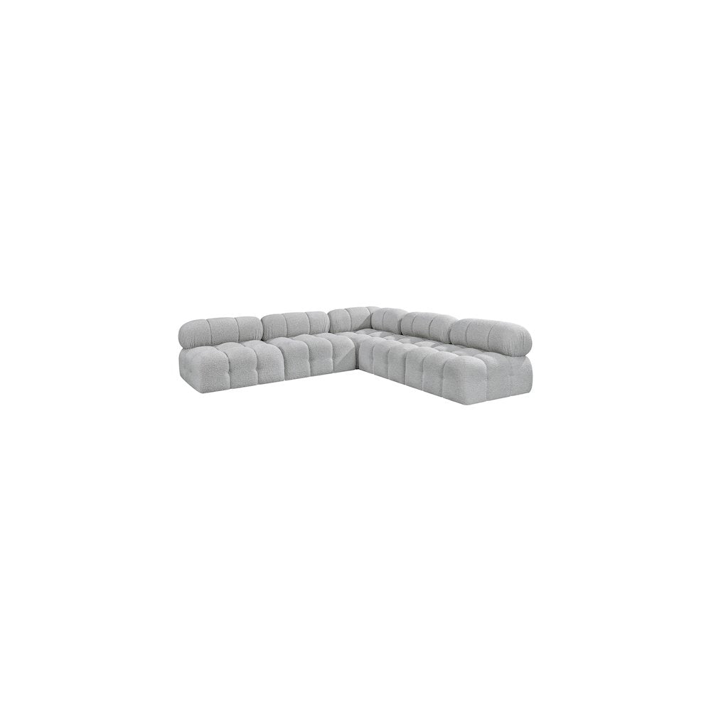 Ames Grey Boucle Fabric Modular Sectional