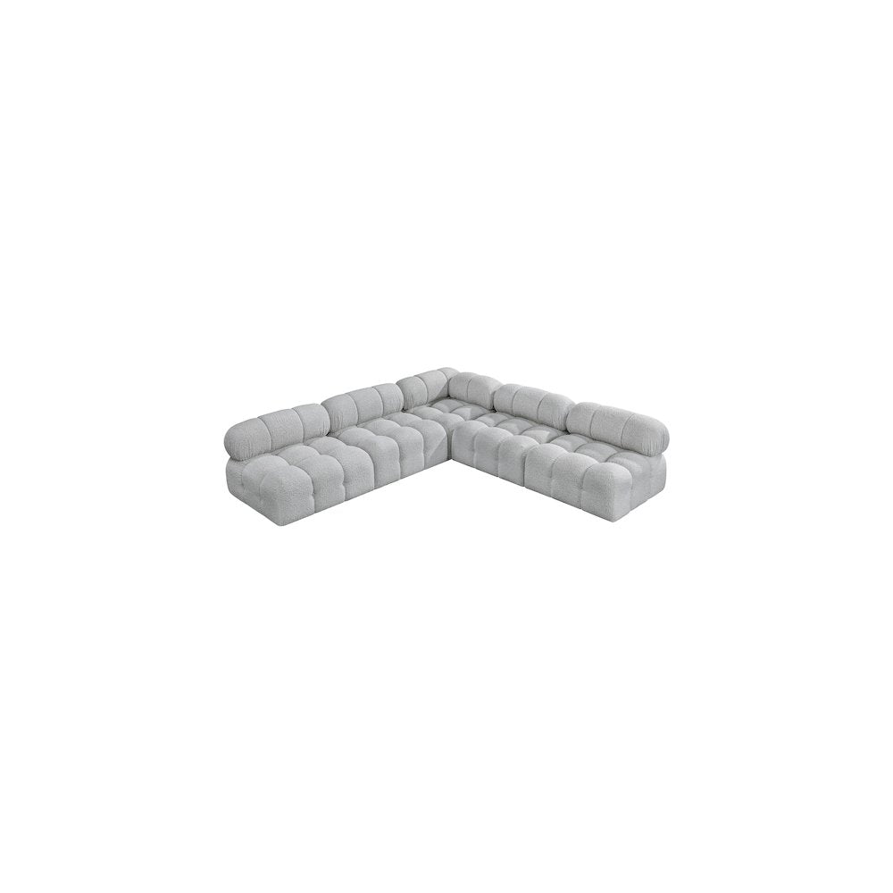 Ames Grey Boucle Fabric Modular Sectional