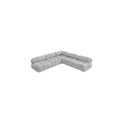 Ames Grey Boucle Fabric Modular Sectional