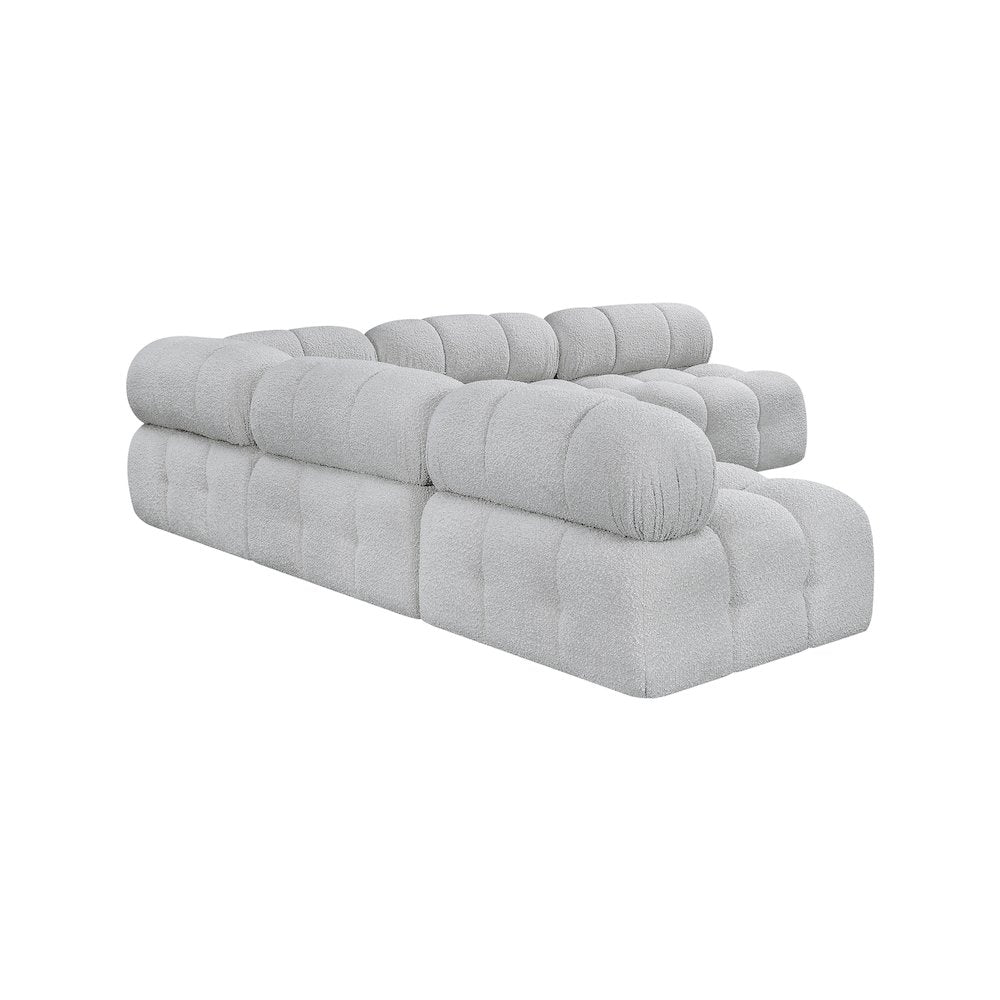 Ames Grey Boucle Fabric Modular Sectional