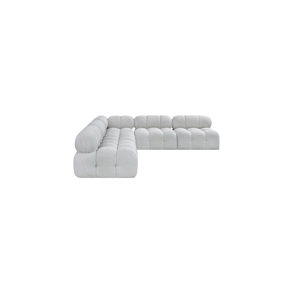 Ames Grey Boucle Fabric Modular Sectional