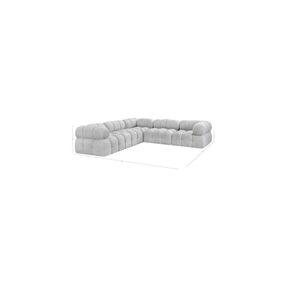 Ames Grey Boucle Fabric Modular Sectional