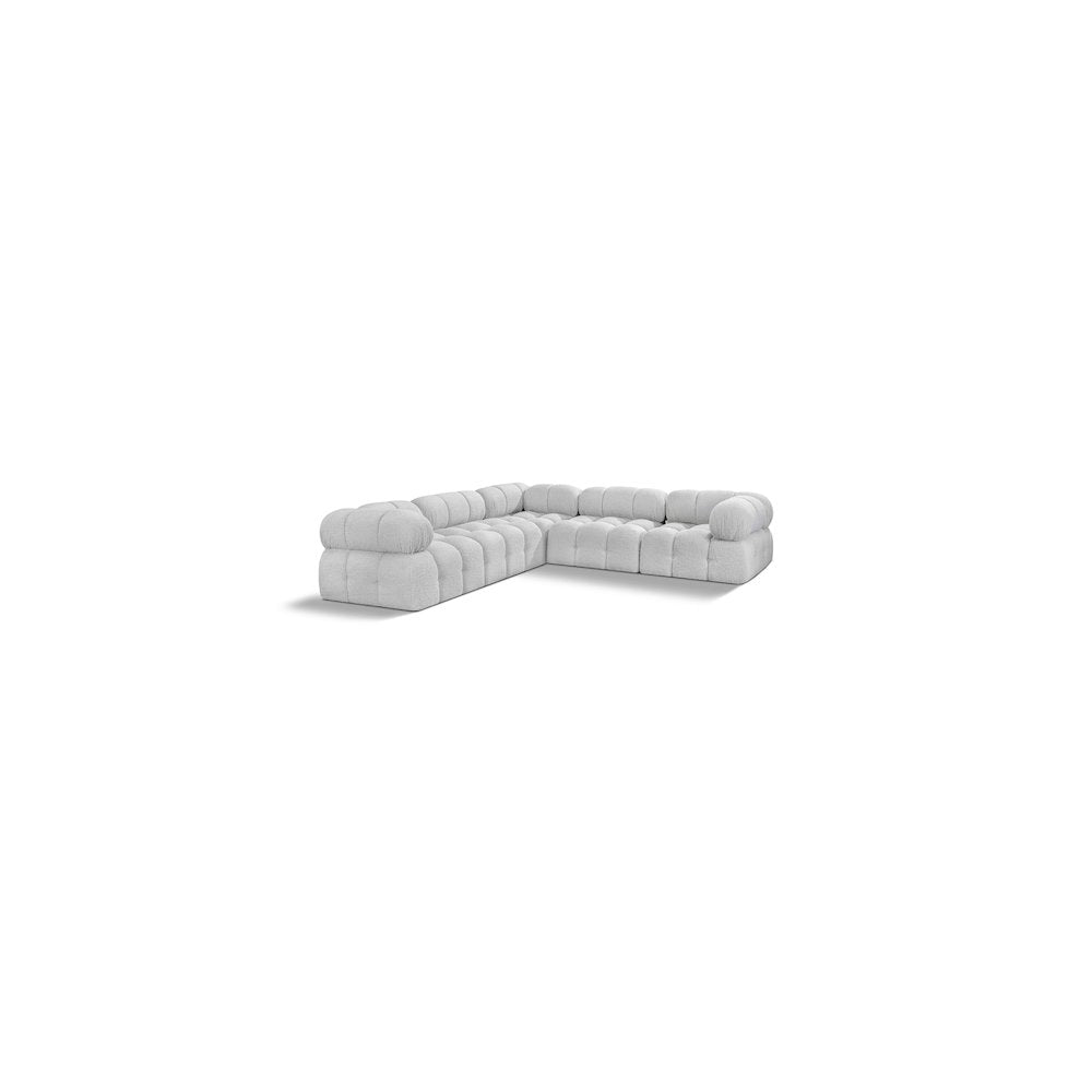 Ames Grey Boucle Fabric Modular Sectional