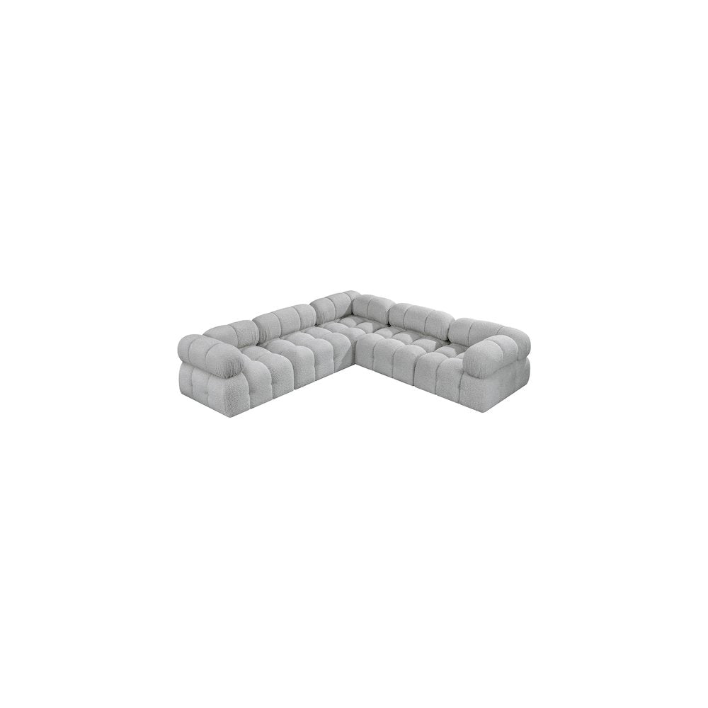 Ames Grey Boucle Fabric Modular Sectional