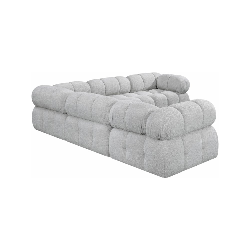 Ames Grey Boucle Fabric Modular Sectional