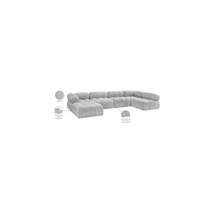 Ames Grey Boucle Fabric Modular Sectional