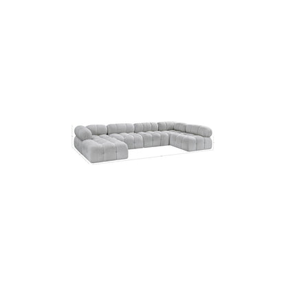 Ames Grey Boucle Fabric Modular Sectional