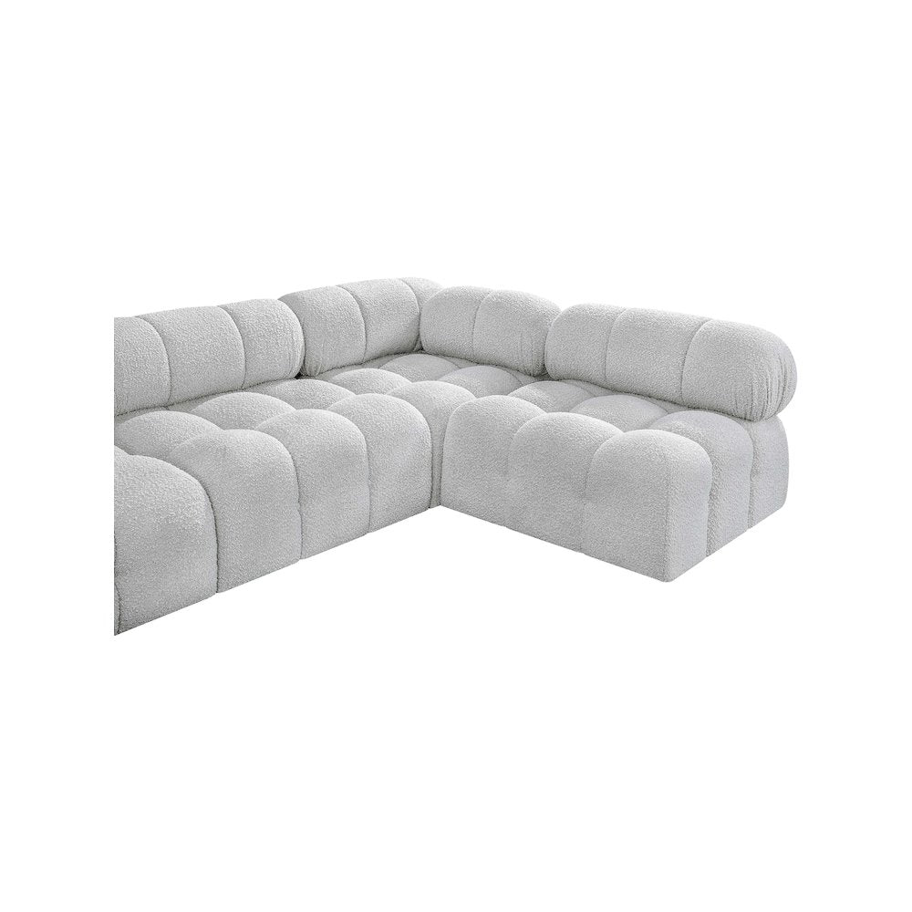 Ames Grey Boucle Fabric Modular Sectional