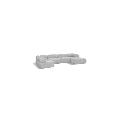 Ames Grey Boucle Fabric Modular Sectional