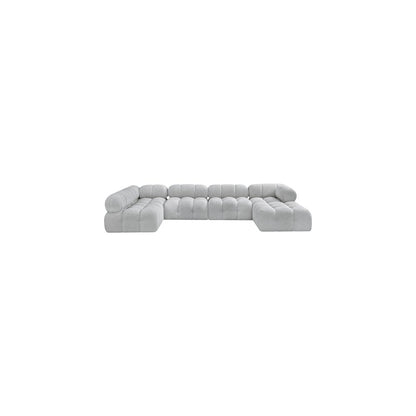 Ames Grey Boucle Fabric Modular Sectional