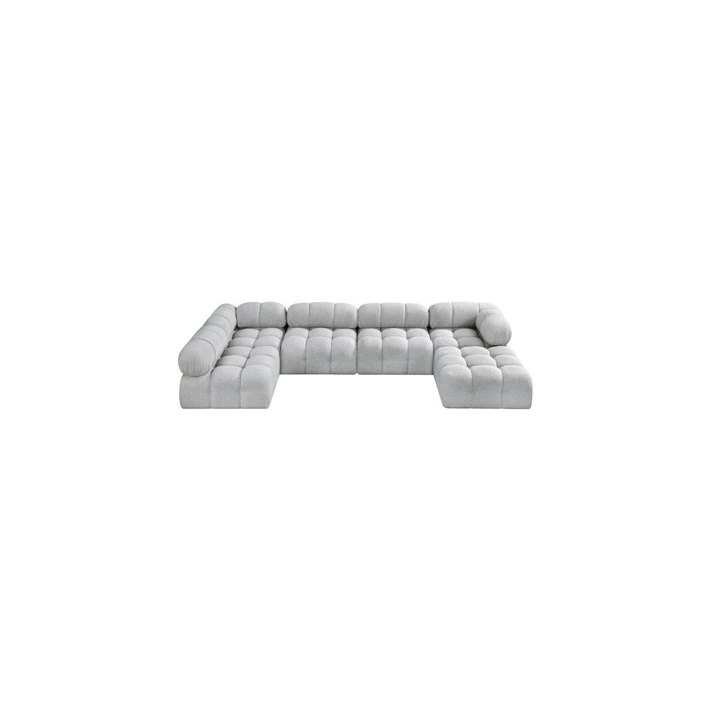 Ames Grey Boucle Fabric Modular Sectional