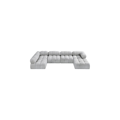 Ames Grey Boucle Fabric Modular Sectional