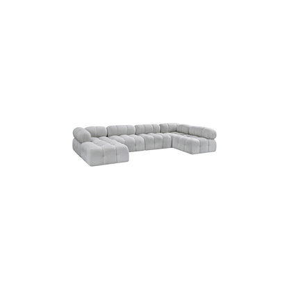 Ames Grey Boucle Fabric Modular Sectional