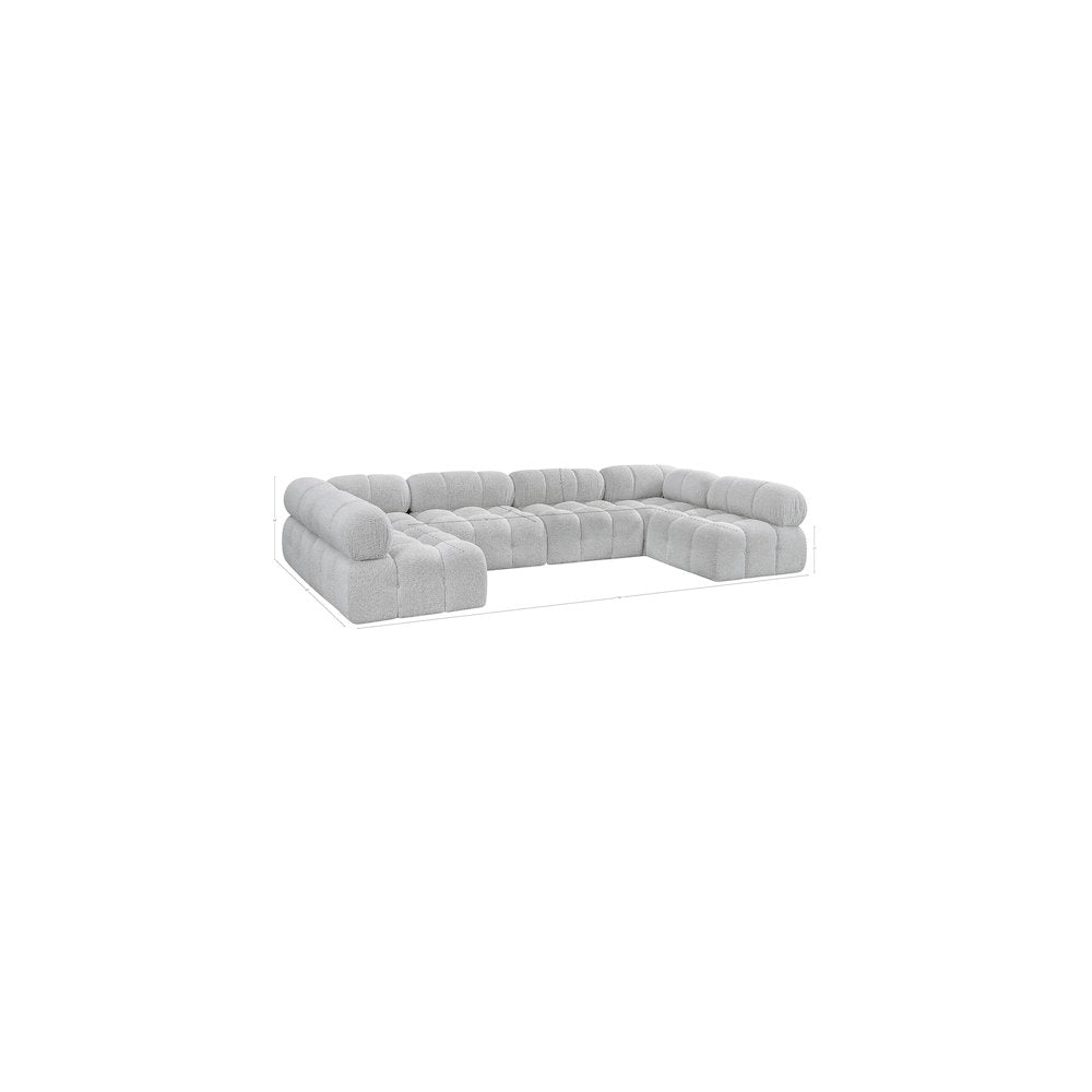 Ames Grey Boucle Fabric Modular Sectional