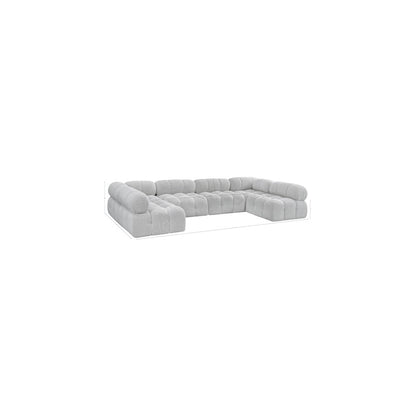 Ames Grey Boucle Fabric Modular Sectional
