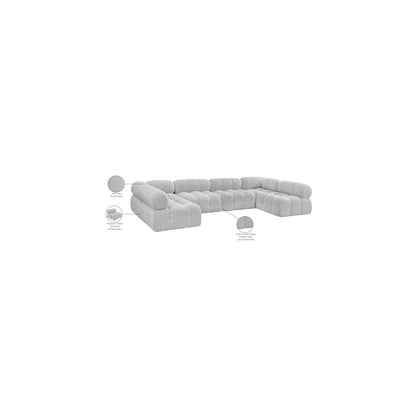 Ames Grey Boucle Fabric Modular Sectional