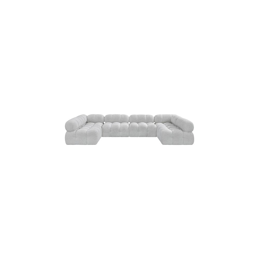 Ames Grey Boucle Fabric Modular Sectional