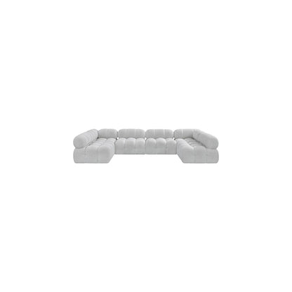 Ames Grey Boucle Fabric Modular Sectional