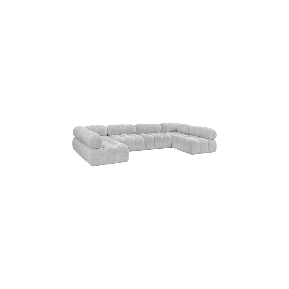 Ames Grey Boucle Fabric Modular Sectional