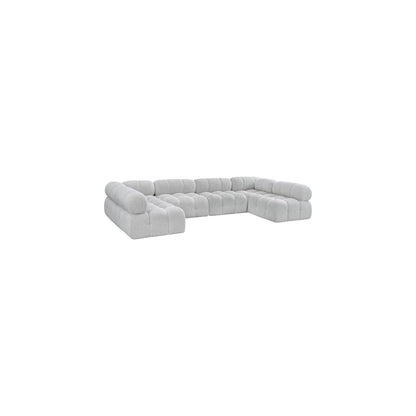 Ames Grey Boucle Fabric Modular Sectional